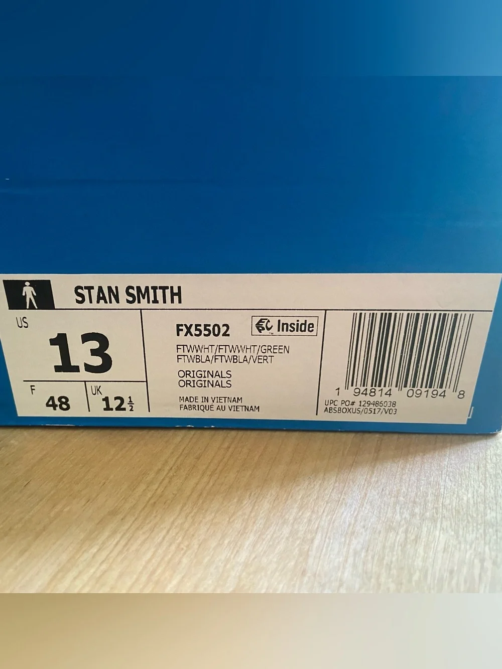 Adidas Stan Smith FX5502 White/Green Men’s Sz 13 NWT